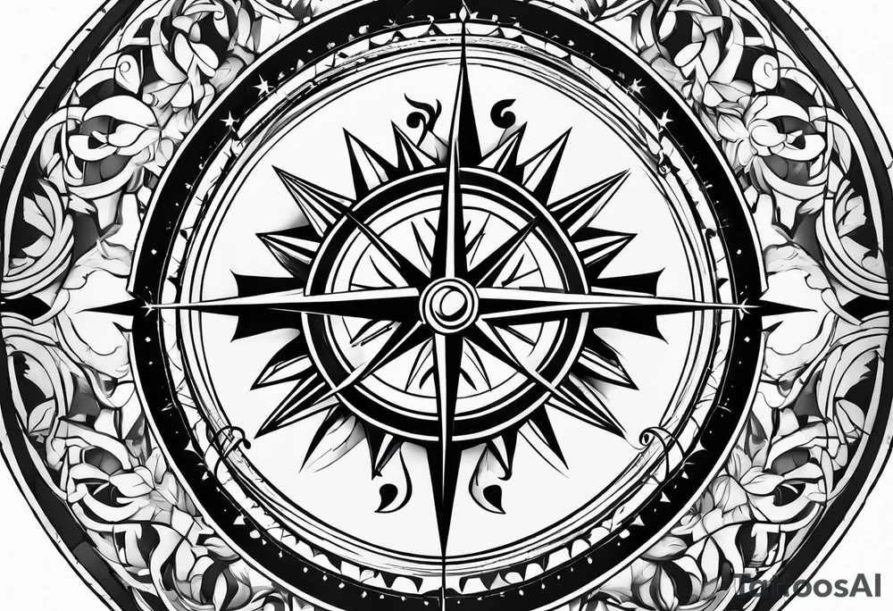 make a compass rose tattoo idea
