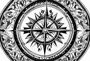 make a compass rose tattoo idea