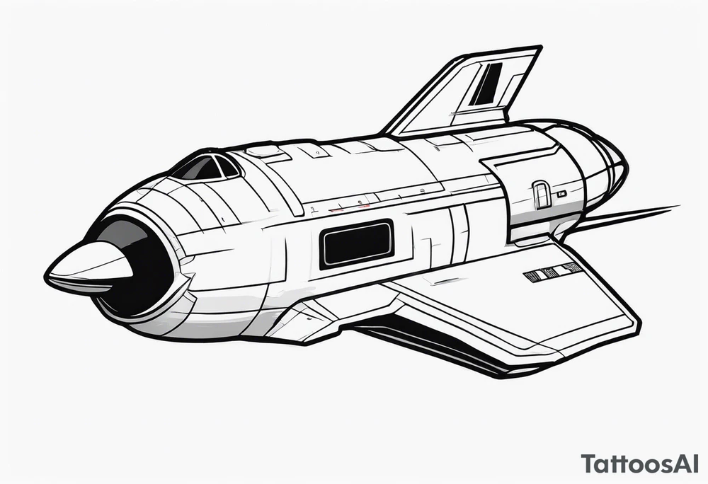 Simple space ship tattoo idea