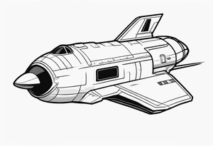 Simple space ship tattoo idea