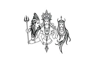 Lord Shiva, Godess Kali, Godess Lilith Together tattoo idea