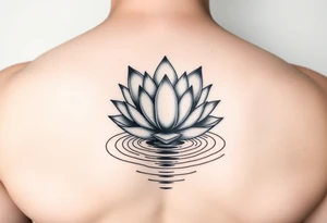 serene lotus flower emerging from sacred waters with ripples tattoo idea