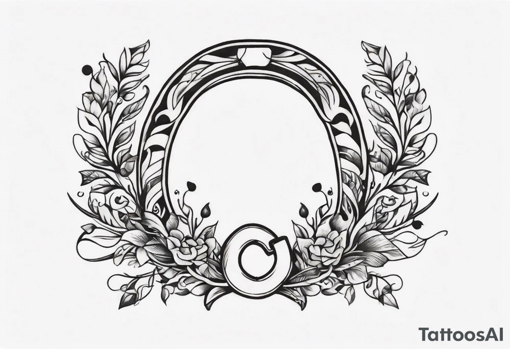 Simple horseshoe with much notes in it tattoo idea