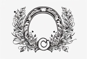 Simple horseshoe with much notes in it tattoo idea