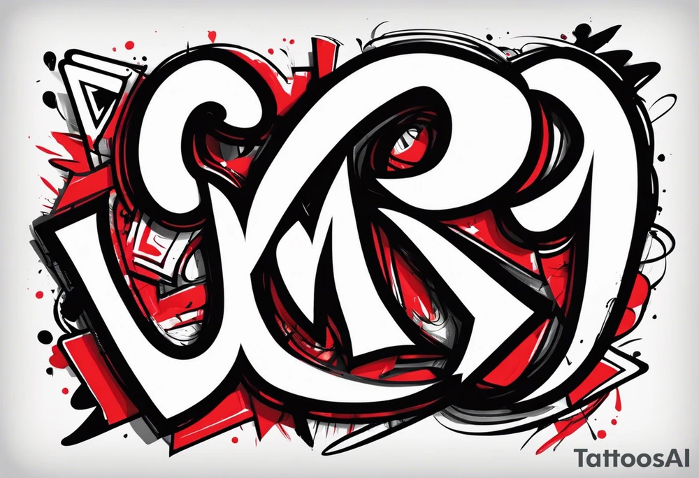 Grafitti text saying «marty S» tattoo idea