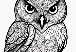 Mom and baby owl tattoo idea