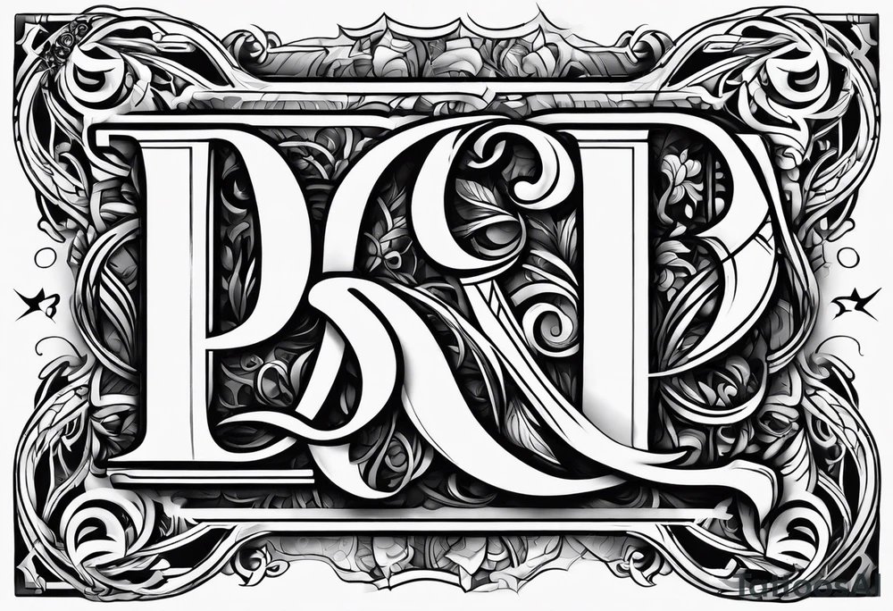 Letters D and B mix tattoo idea