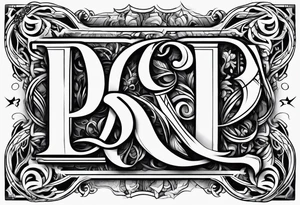 Letters D and B mix tattoo idea