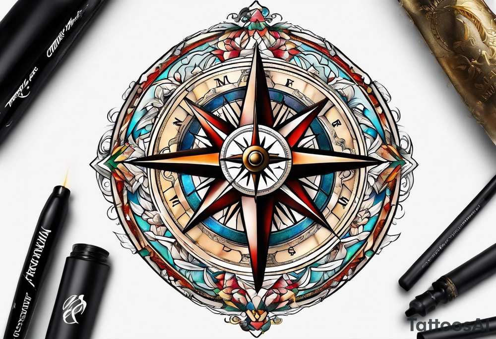pocket compass tattoo idea