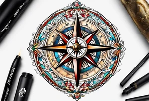 pocket compass tattoo idea