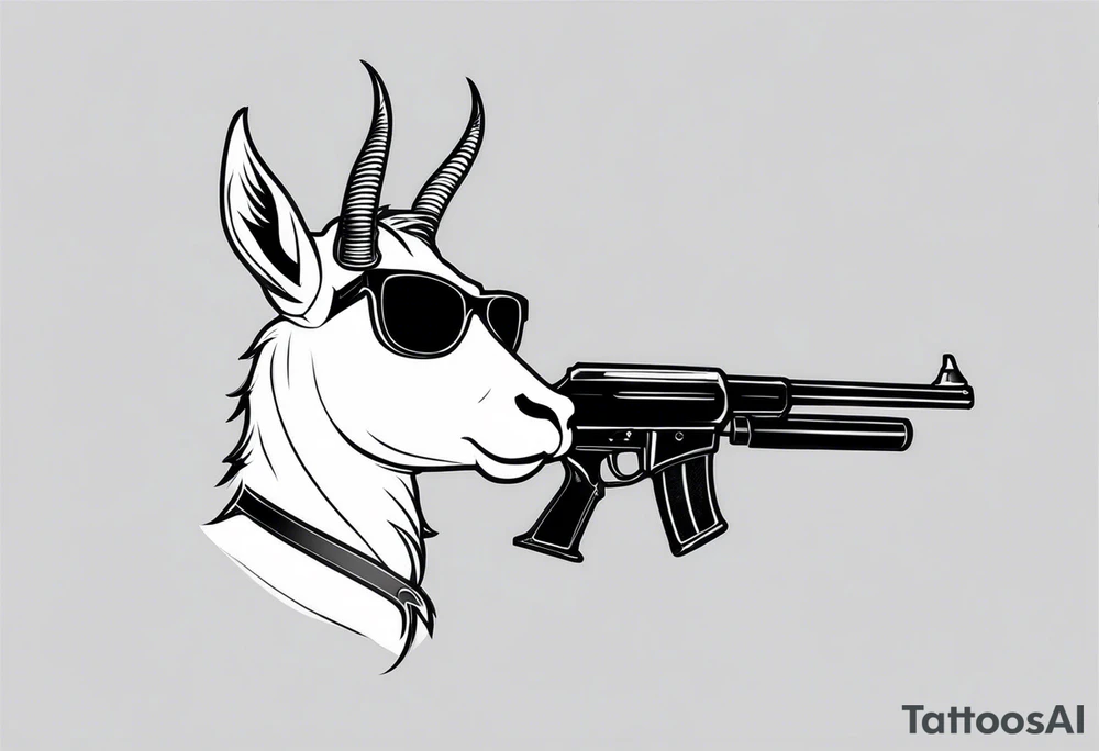 capricorn with sunglasses and a shotgun tattoo idea