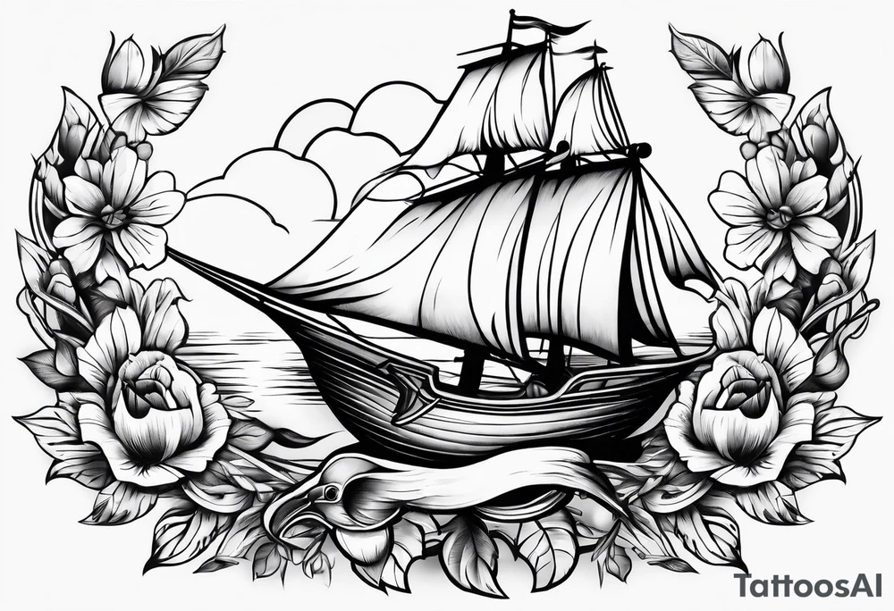 Anchor cross sparrow tattoo idea