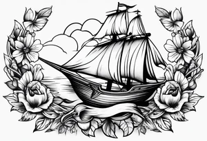 Anchor cross sparrow tattoo idea