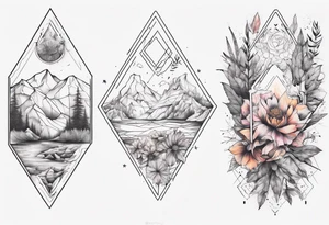 Back tattoo fine line with nature and some
Colors tattoo idea
