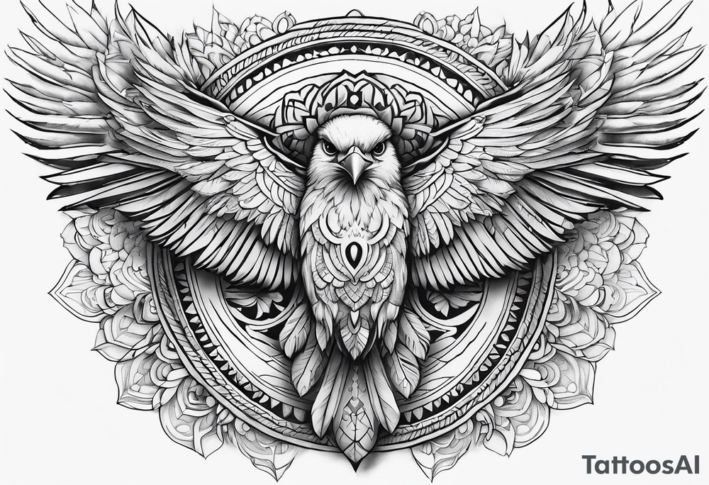 mandala, thunderbird,  heyoka tattoo idea