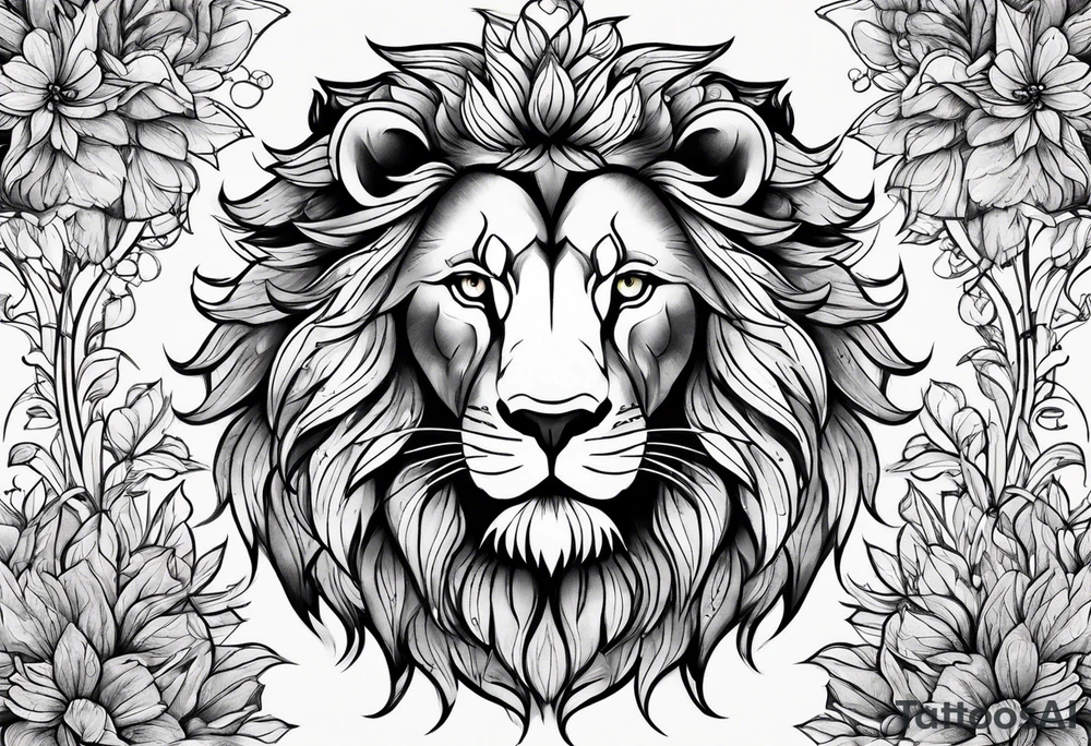 Lion delicate tattoo idea