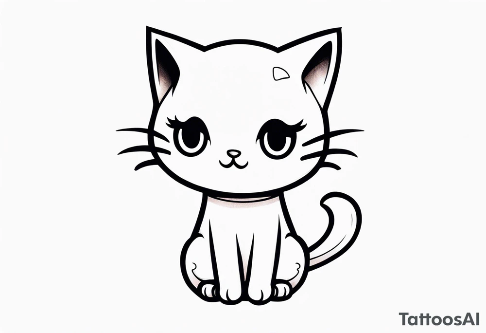 Cute kitty ghost tattoo design tattoo idea