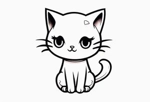 Cute kitty ghost tattoo design tattoo idea