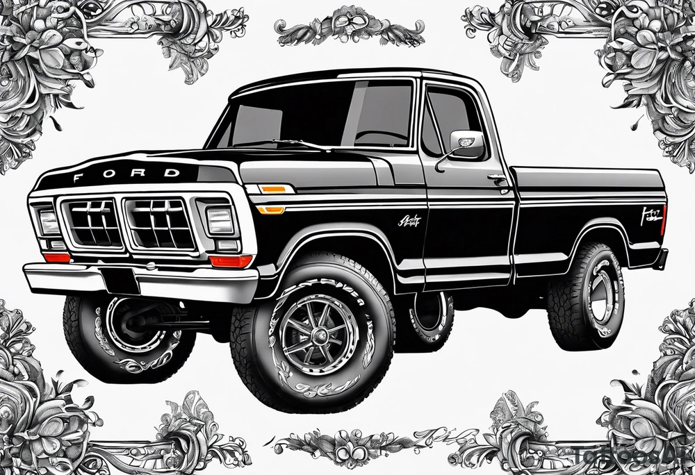 1974 ford f-100 tattoo idea