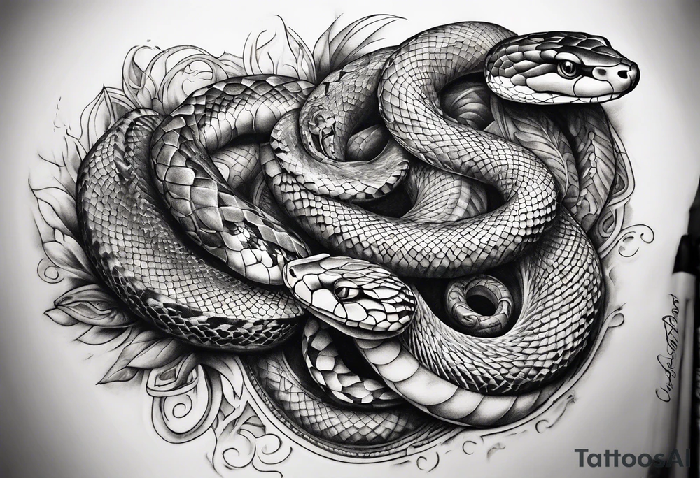 Snakes on the chest tattoo idea