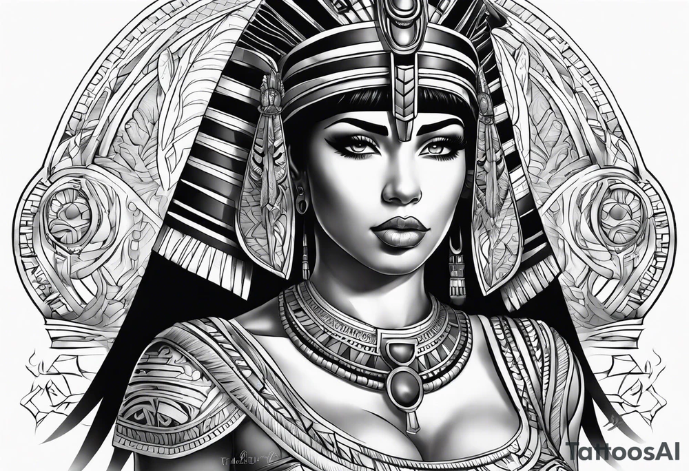 Cleopatra chest tattoo tribal tattoo idea