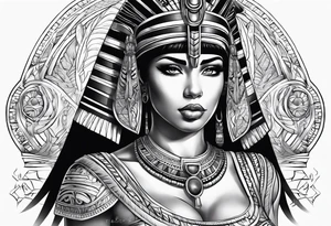 Cleopatra chest tattoo tribal tattoo idea