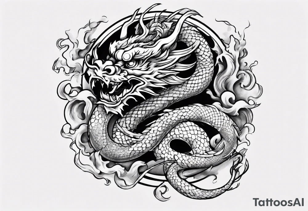 Number 24 with a Chinese dragon around it tattoo idea