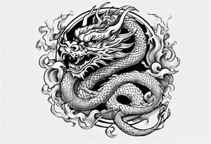 Number 24 with a Chinese dragon around it tattoo idea