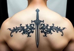 Arabian gothic style tattoo with a sword tattoo idea