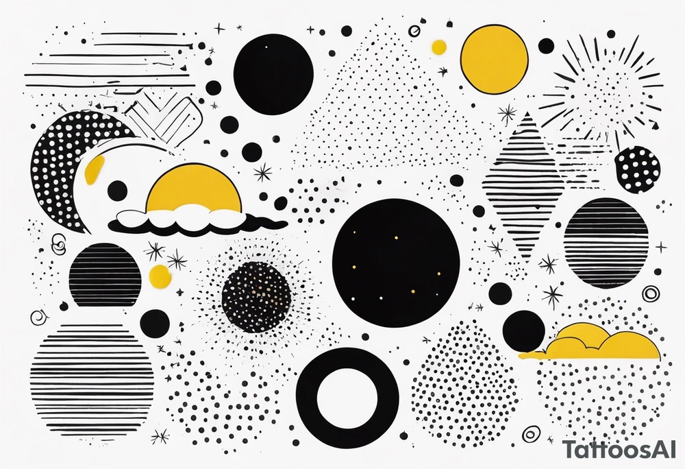 simple sunshine made of black dots tattoo idea