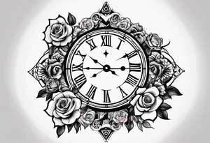 I want a design to print on t-shirts. The design is an hourglass with a wristwatch in the middle with Amazigh numbers, and this watch is surrounded by planets and Ashulk roses,
tattoo for all arms. tattoo idea