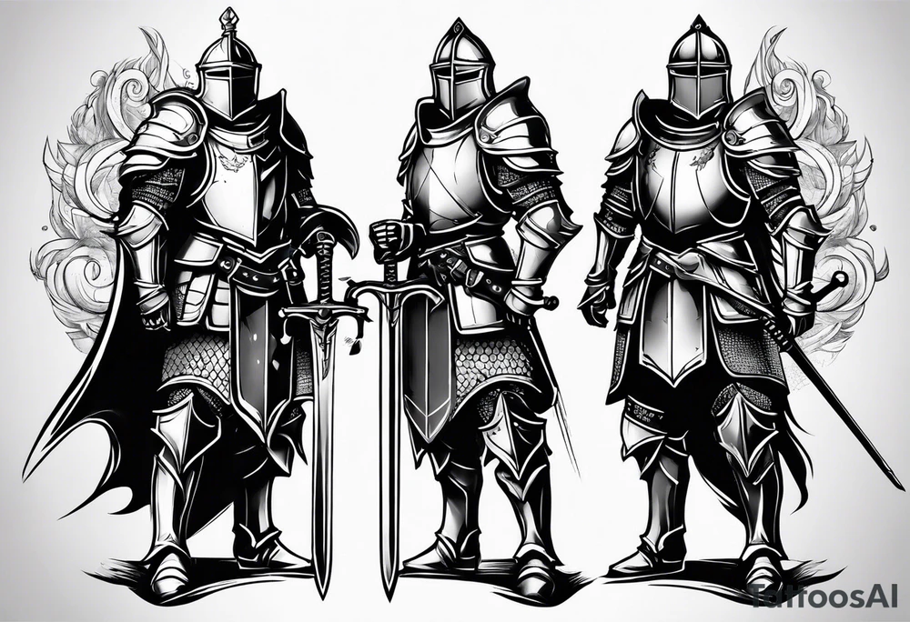 knight with heavy armor tattoo idea