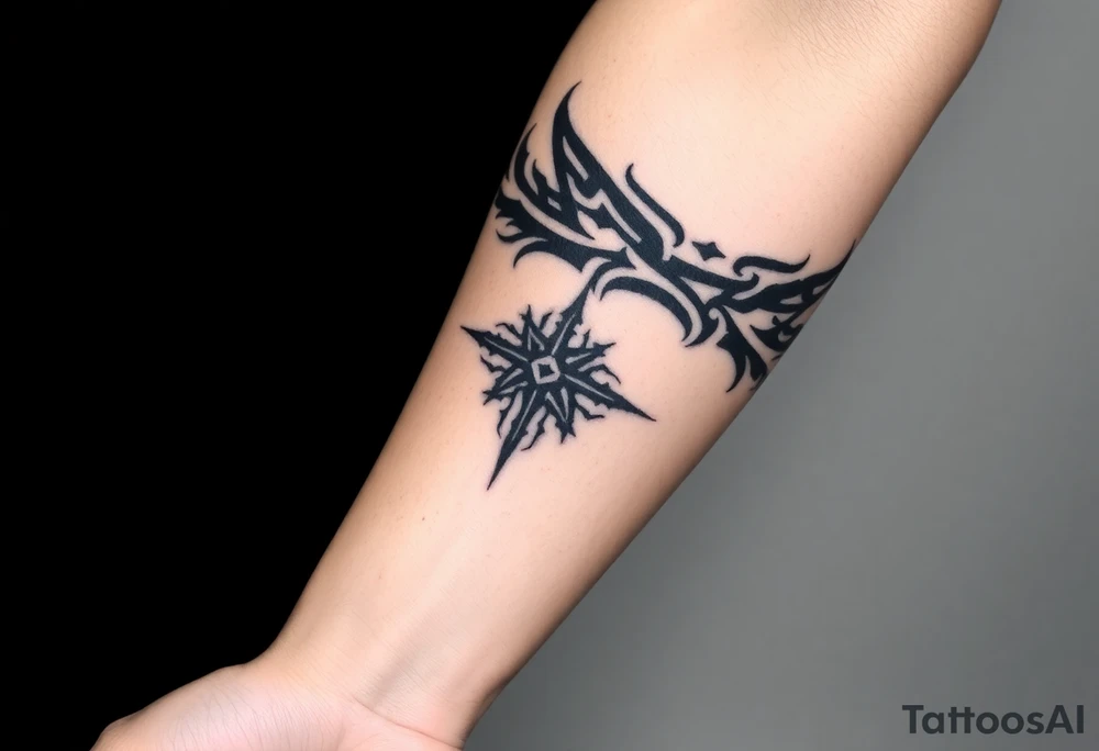 Tattoo for a man that says the name “Tatayana” tattoo idea