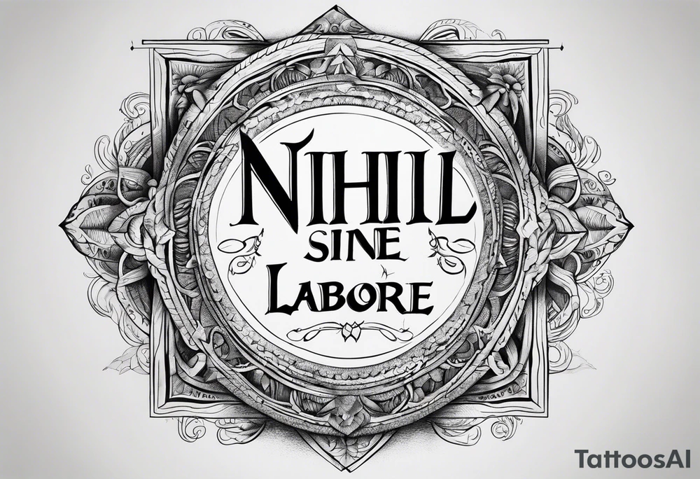 nihil sine labore text tattoo idea