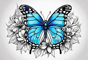 blue monarch butterflies on a vine tattoo idea