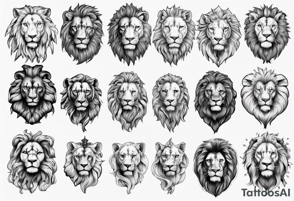 lion statues tattoo idea