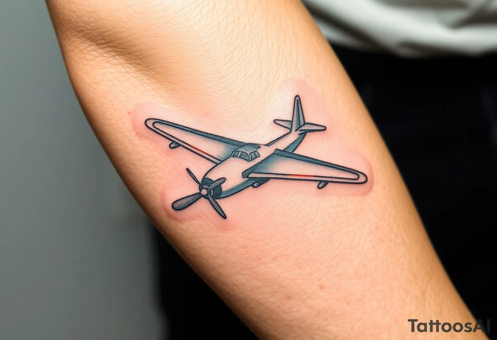 aeroplane with "American traditional" colour tattoo idea