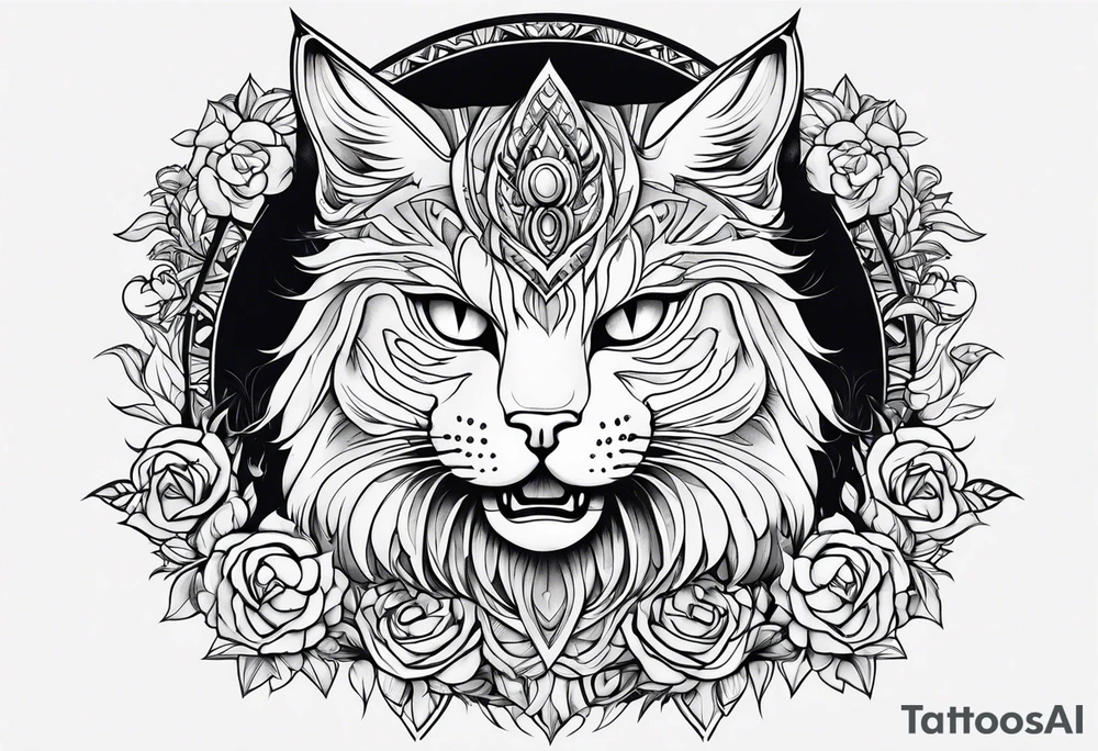 Siames cat angry tattoo idea