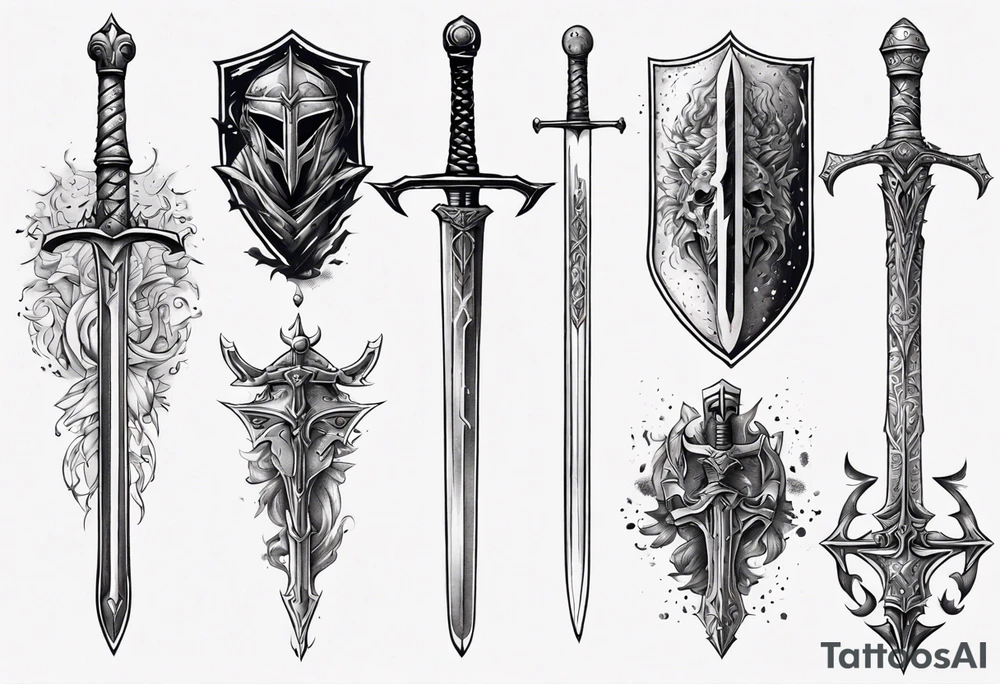 Knight sword tattoo idea