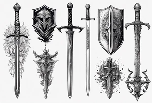 Knight sword tattoo idea