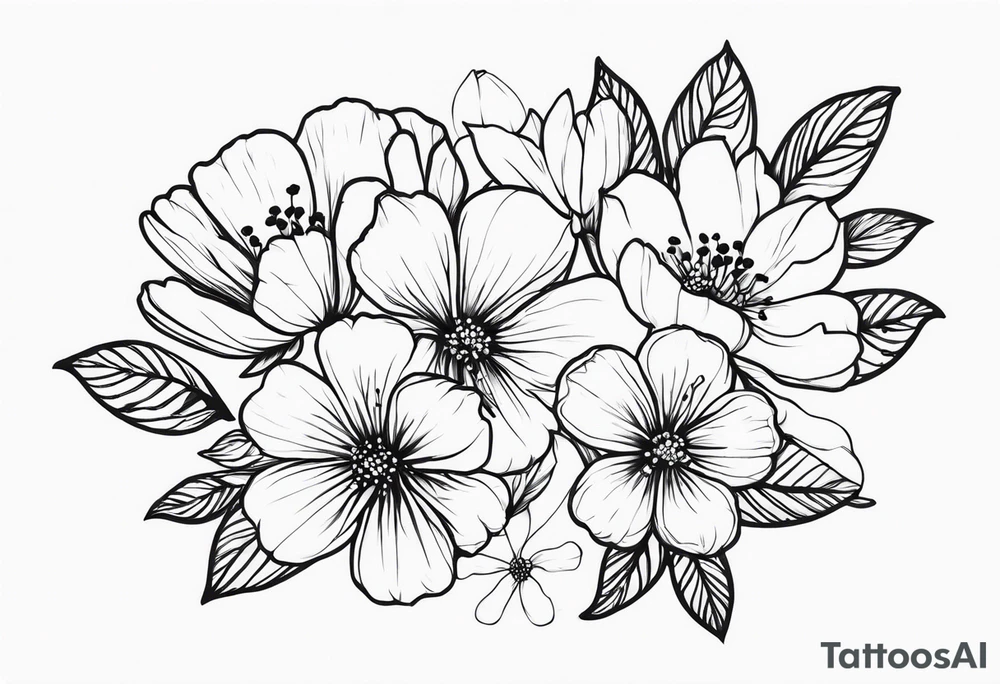 VariasFlores pequenas de cerejeira tattoo idea