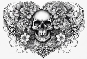 visceral heart fusioned with skull
half heart half skull tattoo idea