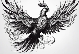 Phoenix bird flying sideways and fading away

, tattoo idea
