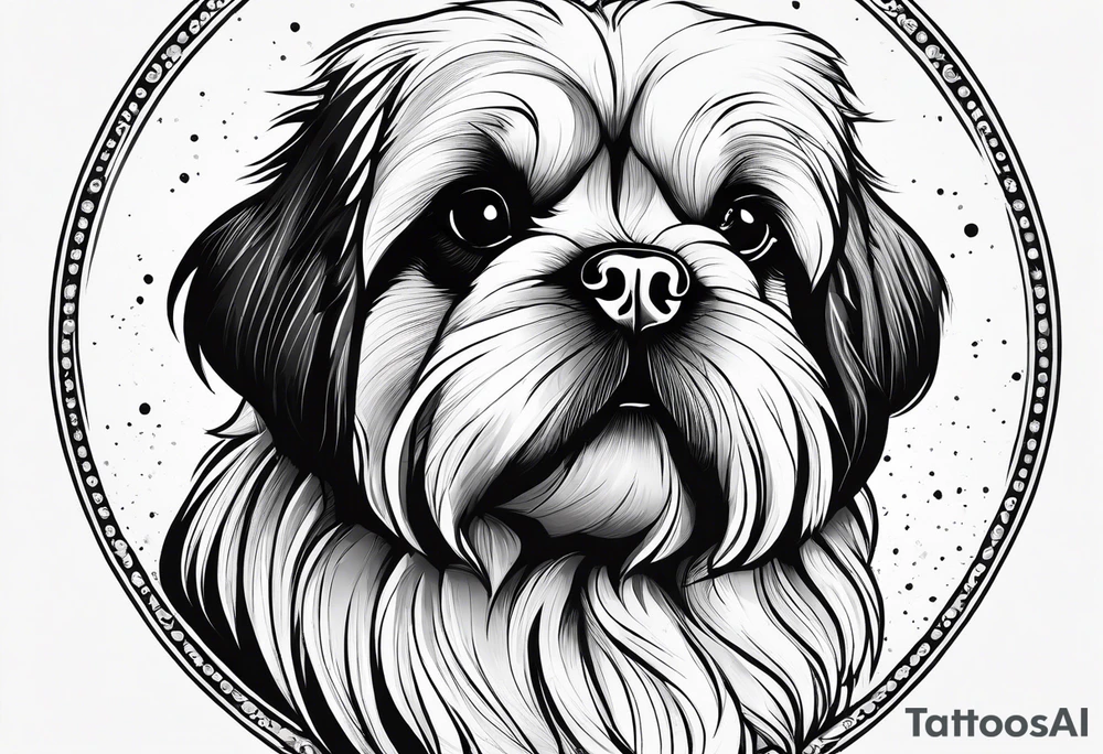 The contour of the face of a pekingese with shih tzu mixed race god. Nothing besides the face. As minimalist as possible. More minimalist! tattoo idea