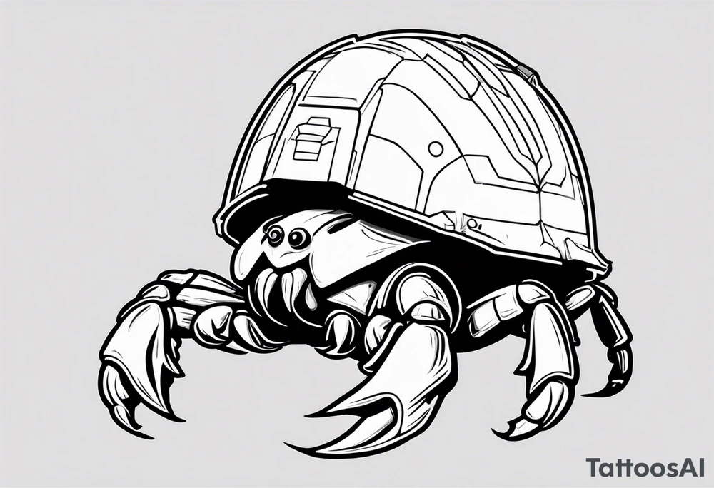 hermit crab wearing a storm trooper helmet tattoo idea