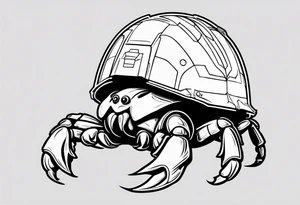 hermit crab wearing a storm trooper helmet tattoo idea