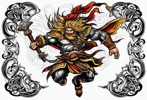 leaping warrior tattoo idea