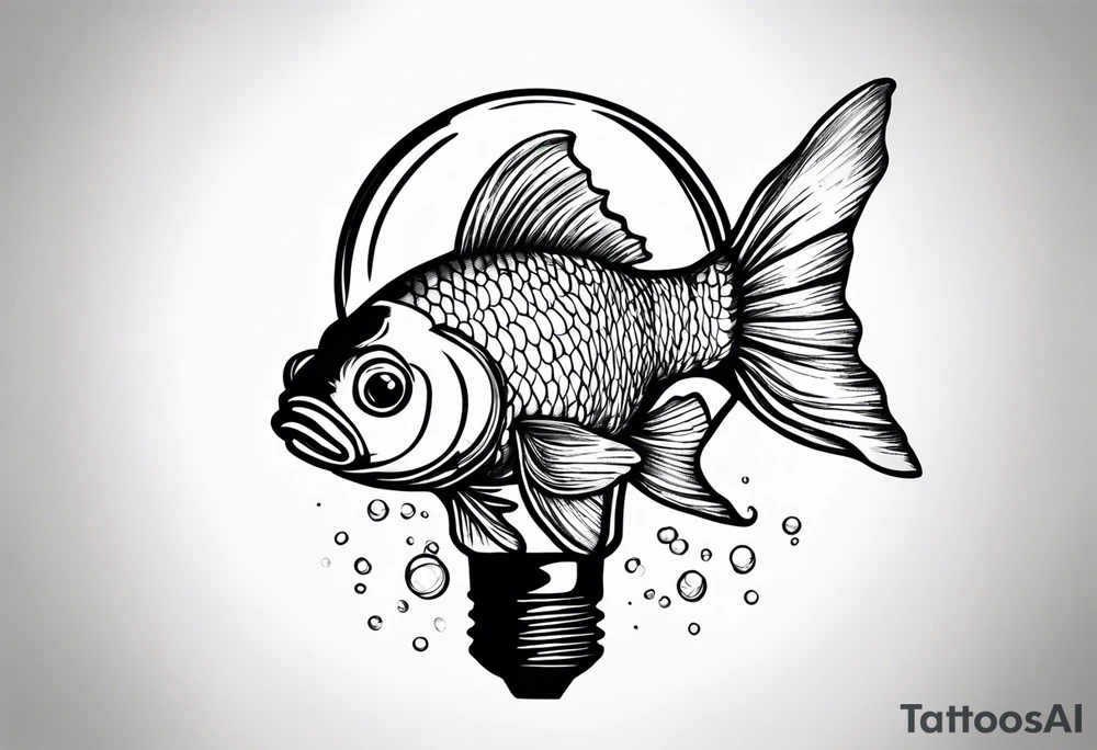 A goldfish in a lightbulb tattoo idea