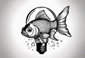 A goldfish in a lightbulb tattoo idea