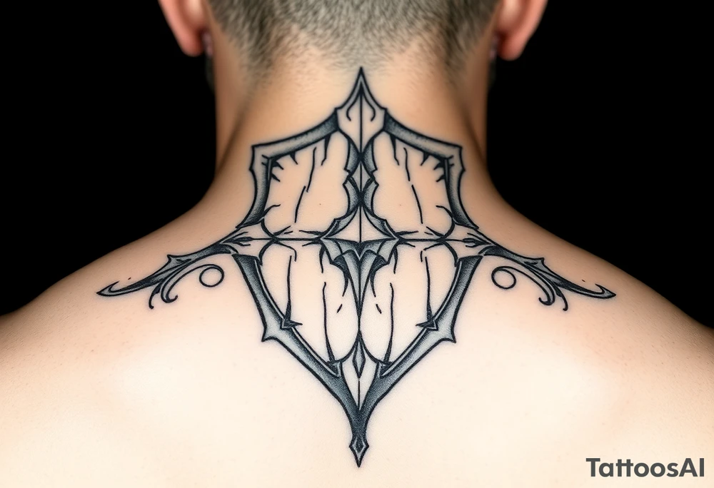 stone shield tattoo idea